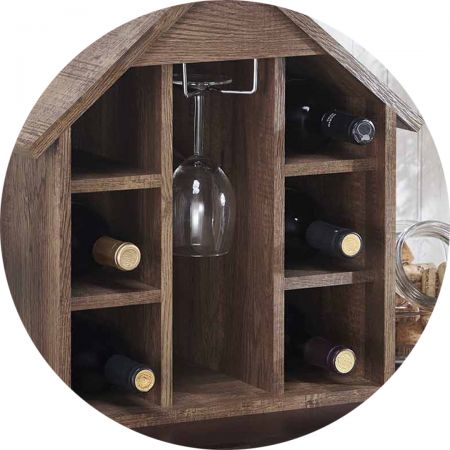 Stojak na wino z sześcioma kratkami.